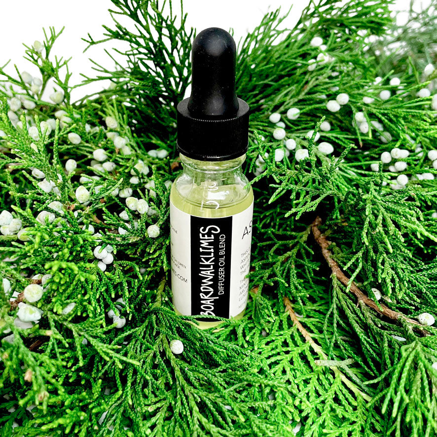 Essential oil diffuser oil in Aspen birch evergreen scented oil in a dropper bottle